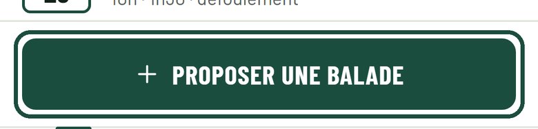 Étape 1 : Touche « Proposer une balade »