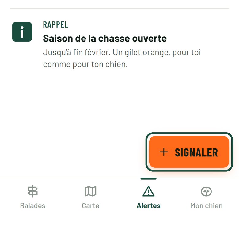 Étape 1 : Touche « Signaler »